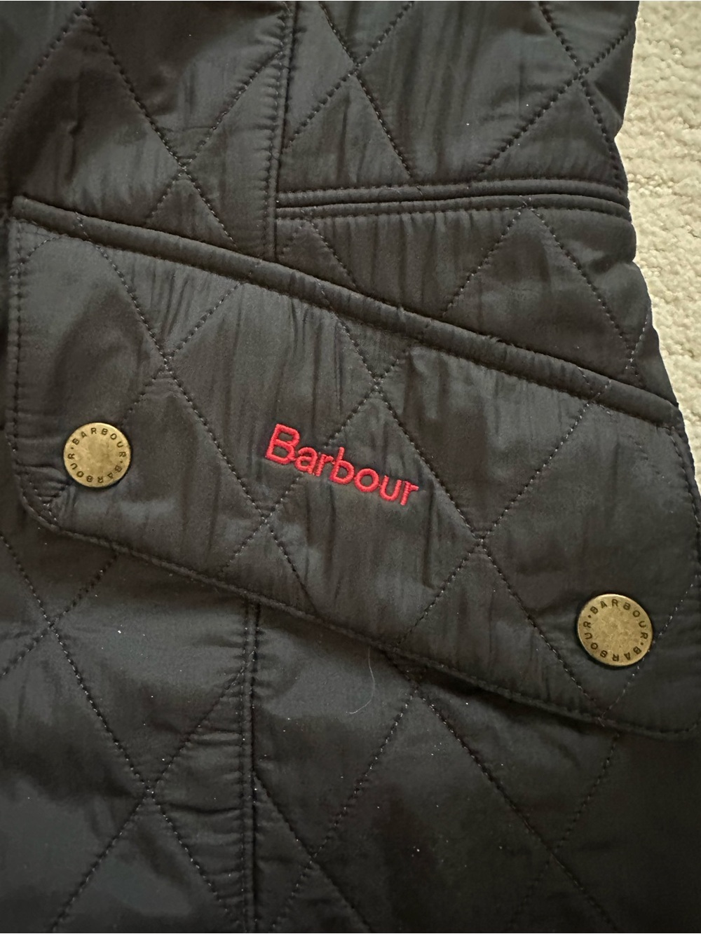 Barbour Cavalry Polarquilt Jacket Women’s US 6 Dark Navy Quilted Fleece Lined - Picture 2 of 4